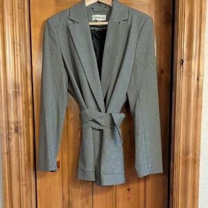 Calvin Klein Women's Gray Belted Blazer